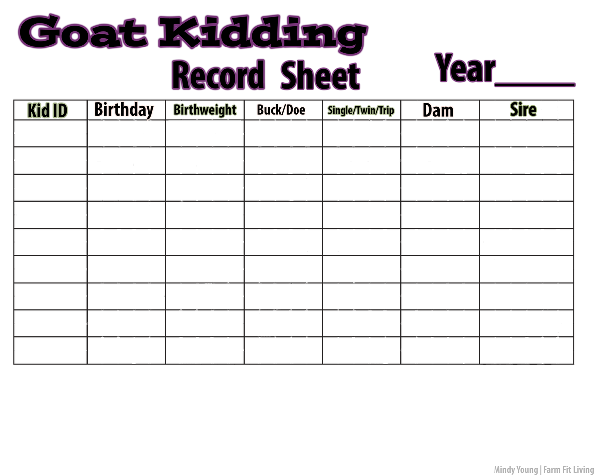 goat-kidding-record-sheet-1-page-farm-fit-living for Free Printable Goat Record Keeping Goat Kidding Record Sheet (1 Page) – Farm Fit Living for Free Printable Goat Record Keeping