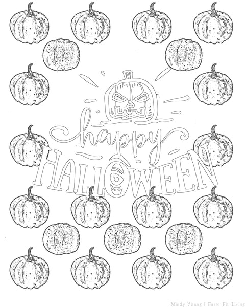 Happy Halloween Textured Coloring Sheet