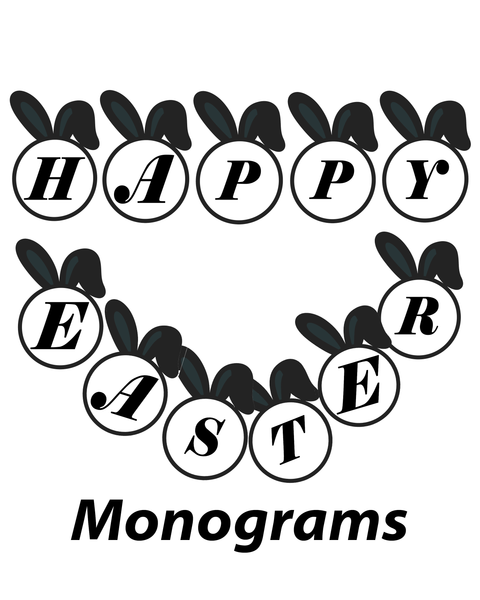 Happy Easter Bunny Monogram Printables