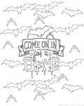 Come On In For A Bite Halloween Coloring Sheet {1 Page}